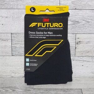 3M Futuro Dress Socks For Men Black Size L Firm Compression 20-30 mmHg 1 Pair